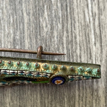 Long Italian Micro Mosaic Bar Brooch Jewelry Bloomers and Frocks